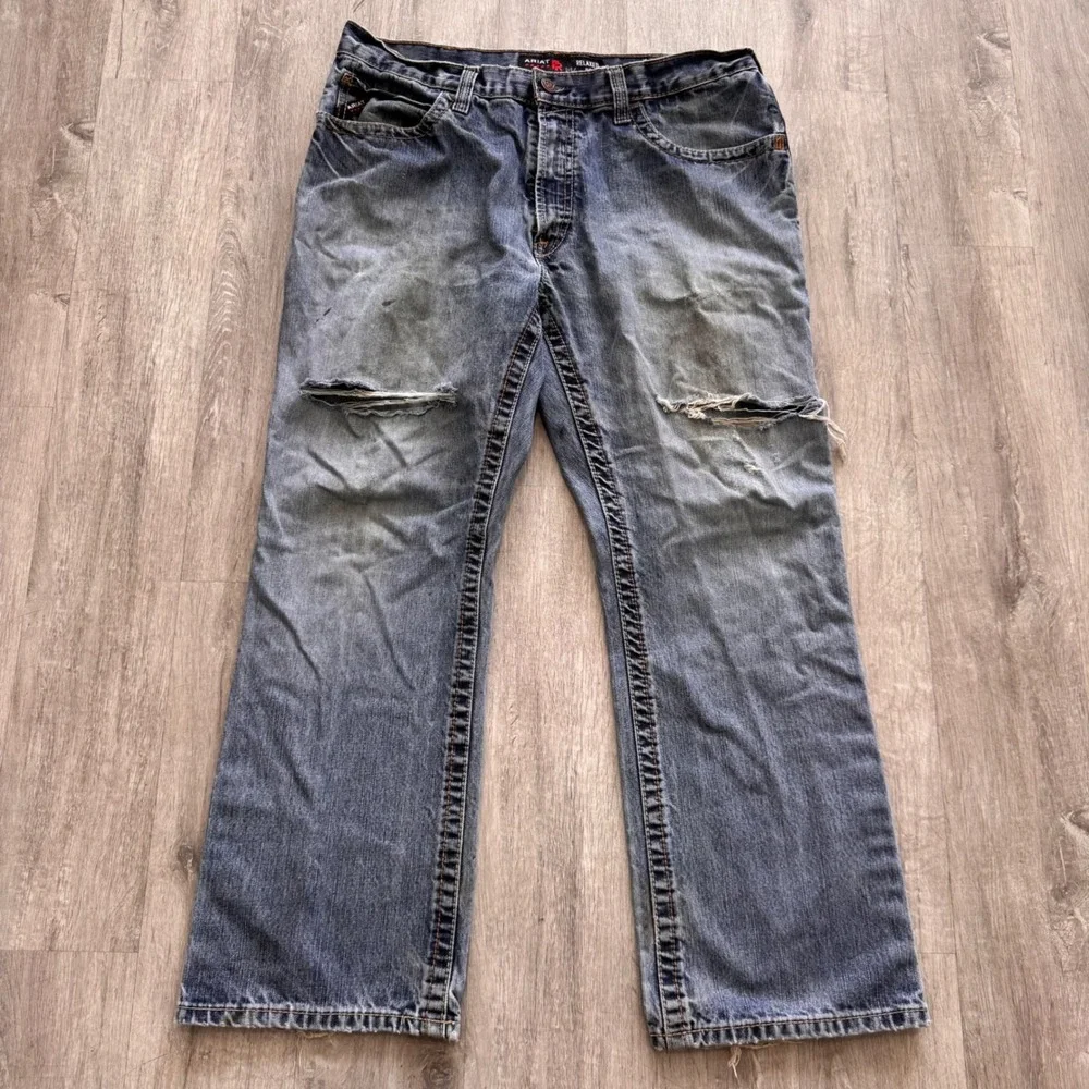 Ariat FR M4 Relaxed Boot Cut Flame Resistant Work Jeans Mens 36x30 Blue Denim